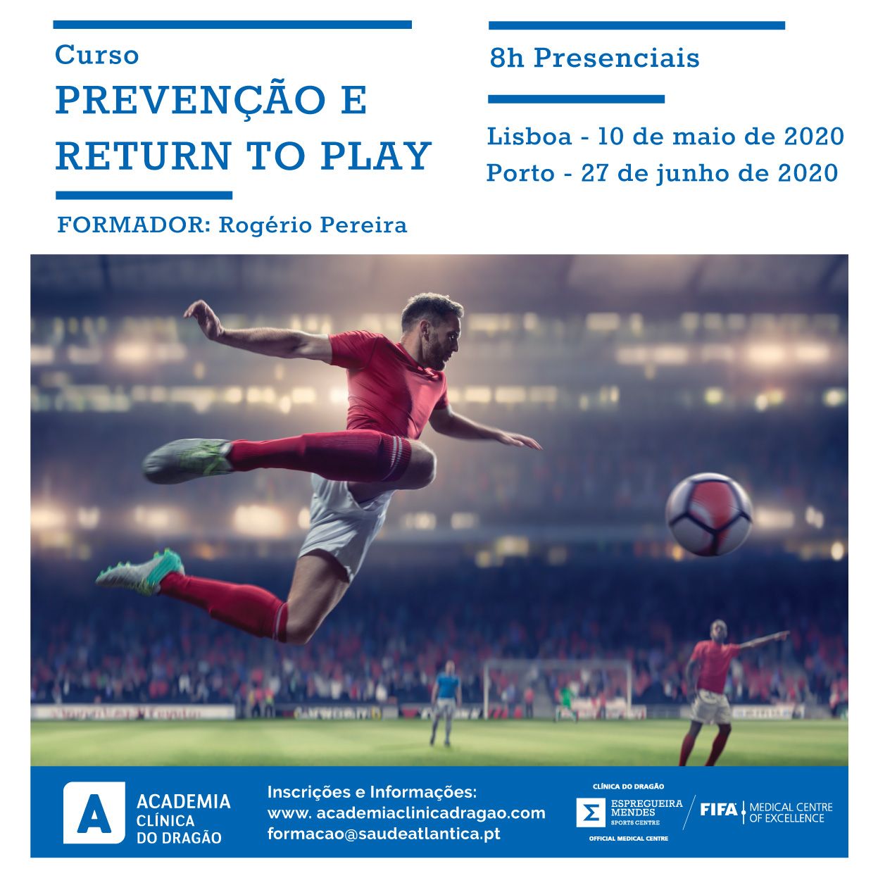 Curso prevenção de lesoes e return to Play academia clinica do dragão